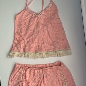 Pink daisy matching pj set